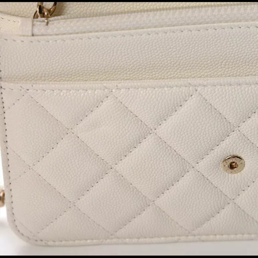Chanel Caviar Quilted Wallet On Chain WOC White - Picture 3 of 6